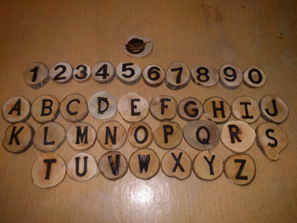 Real Wood alphabet slices